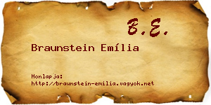 Braunstein Emília névjegykártya